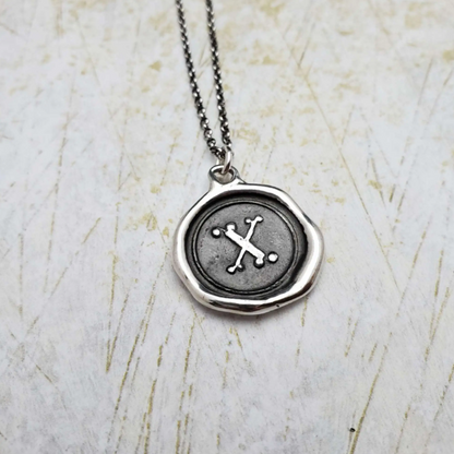 Initial Monogram Wax Seal Pendant
