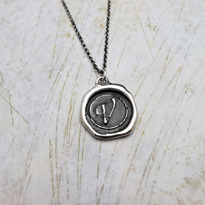 Initial Monogram Wax Seal Pendant