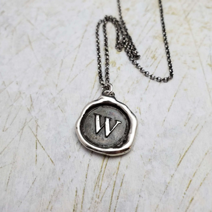 Initial Monogram Wax Seal Pendant
