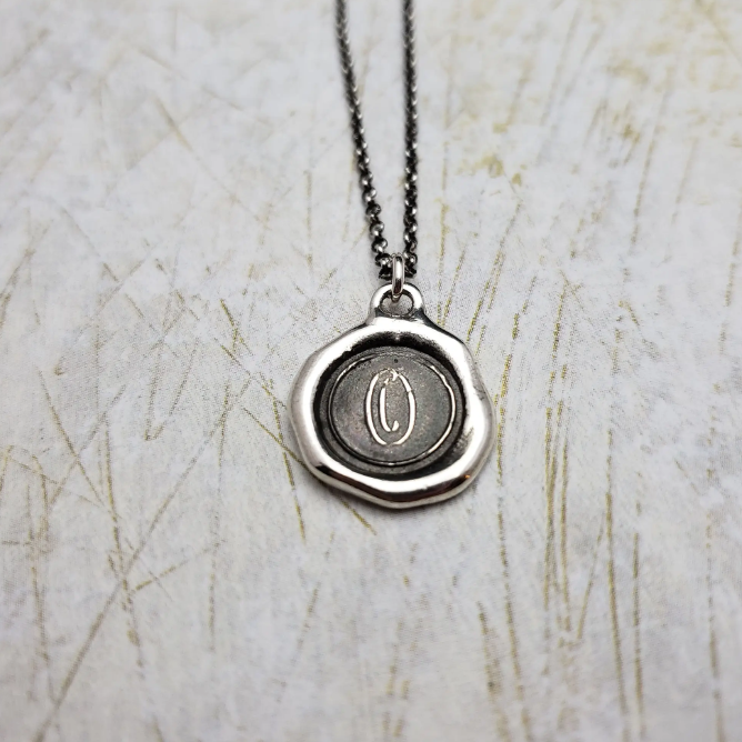 Initial Monogram Wax Seal Pendant