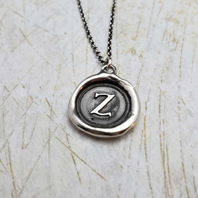 Initial Monogram Wax Seal Pendant