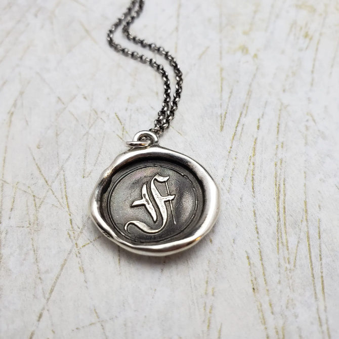 Initial Monogram Wax Seal Pendant