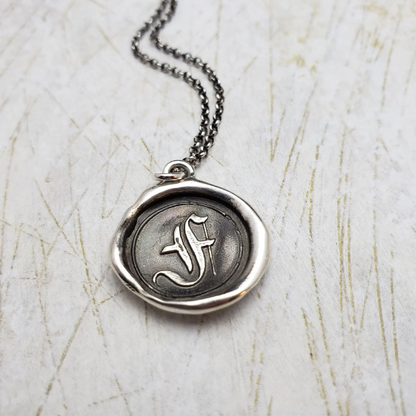 Initial Monogram Wax Seal Pendant