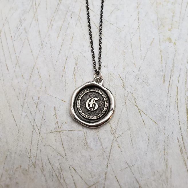 Initial Monogram Wax Seal Pendant