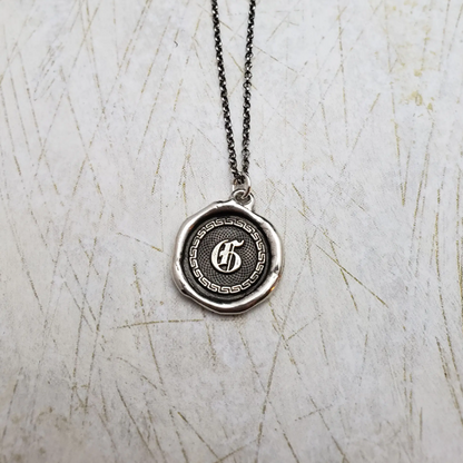 Initial Monogram Wax Seal Pendant