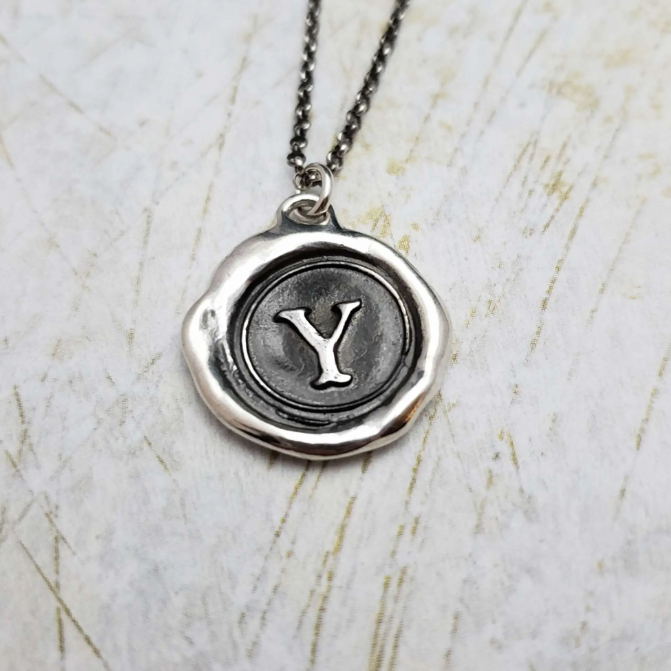 Initial Monogram Wax Seal Pendant