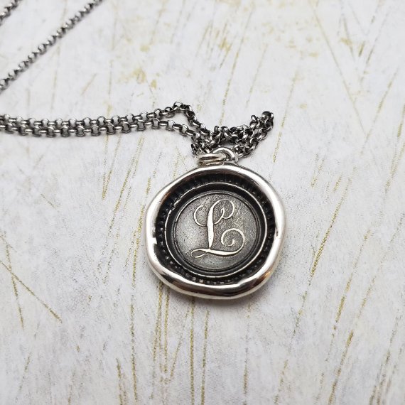 Initial Monogram Wax Seal Pendant