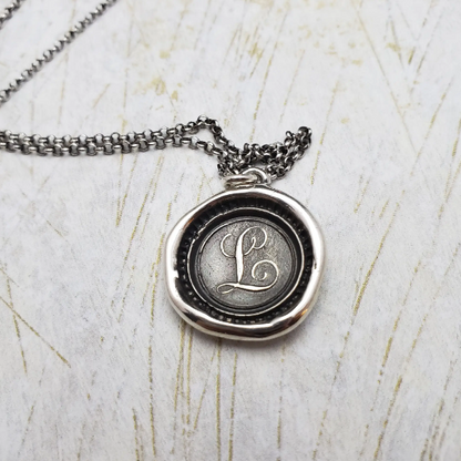 Initial Monogram Wax Seal Pendant