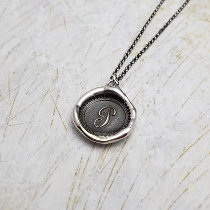 Initial Monogram Wax Seal Pendant