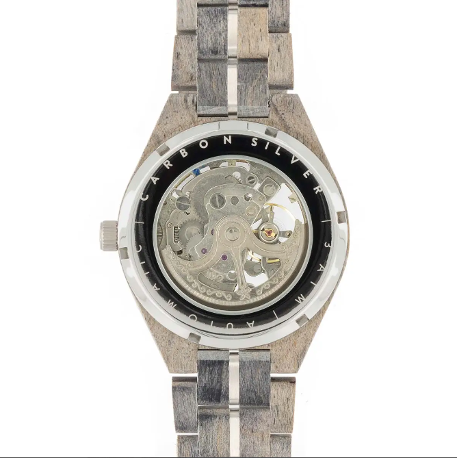 Carbon Silver Men's Automatic Watch