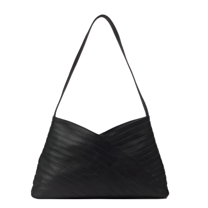 Crisscross Leather Shoulder Bag