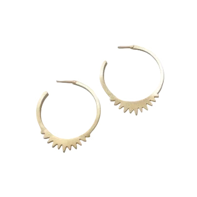 Spiked Brass Hoops