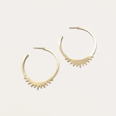 Spiked Brass Hoops