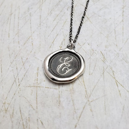 Initial Monogram Wax Seal Pendant