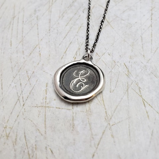 Initial Monogram Wax Seal Necklace