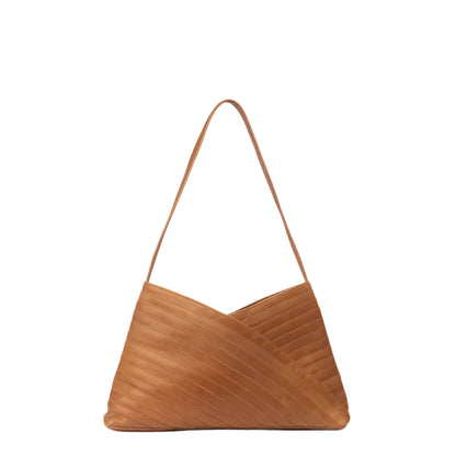 Crisscross Leather Shoulder Bag