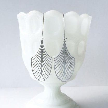 Art Deco Leaf Earrings