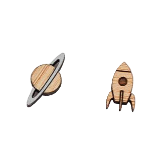Planet & Rocket Studs