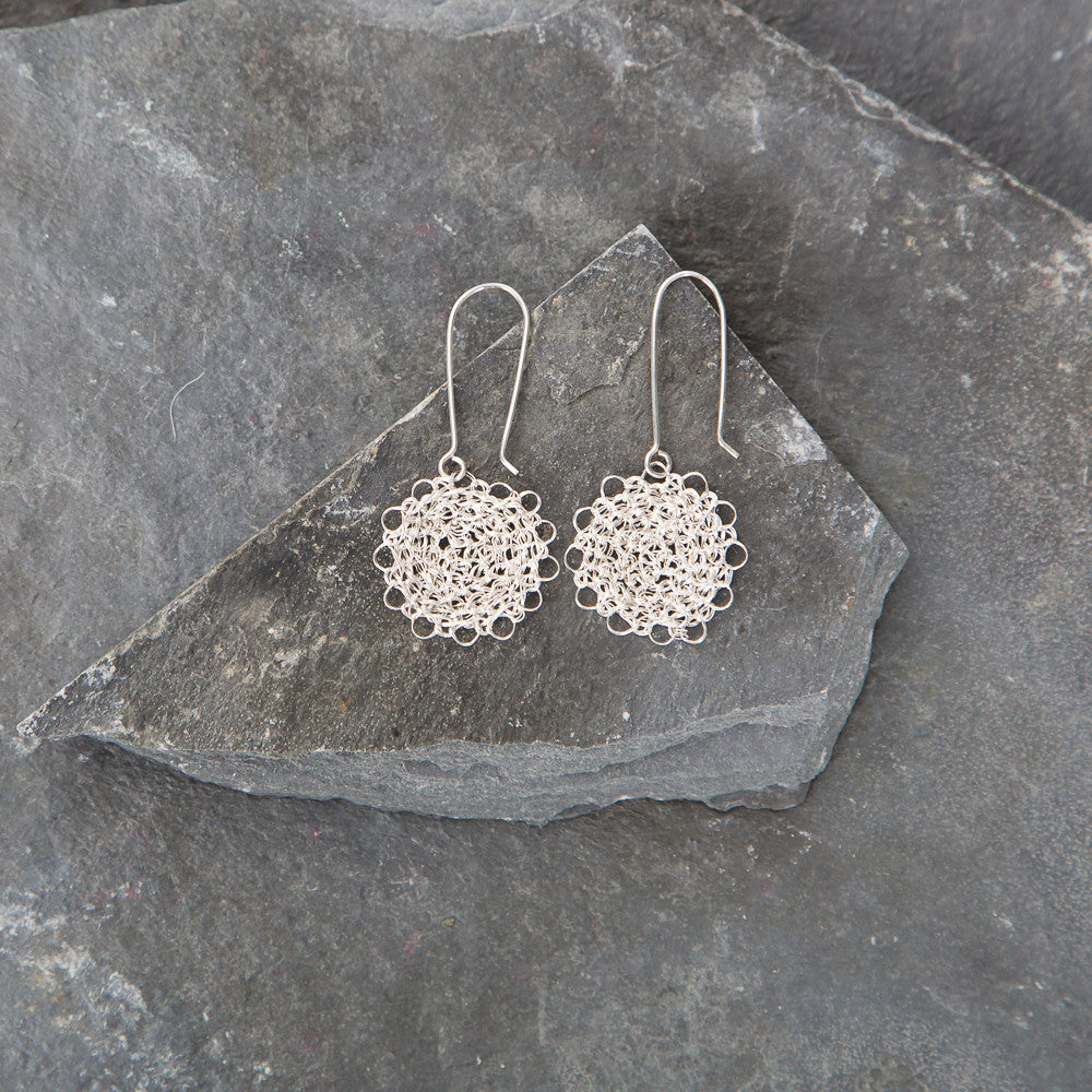 Marisol Crocheted Silver Earrings
