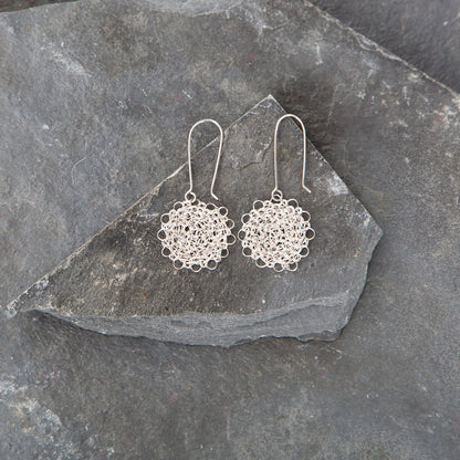 Marisol Crocheted Silver Earrings